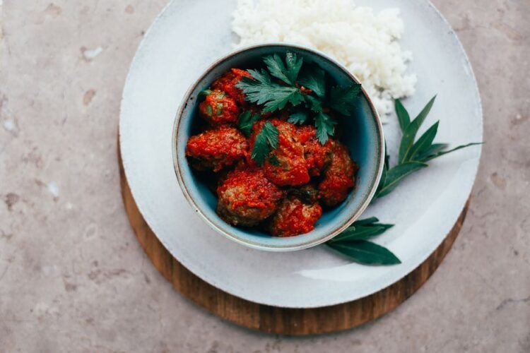 Tunisian Parsley Meatball Tagine