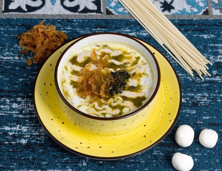 Turkish Yogurt Soup with Rice and Mint