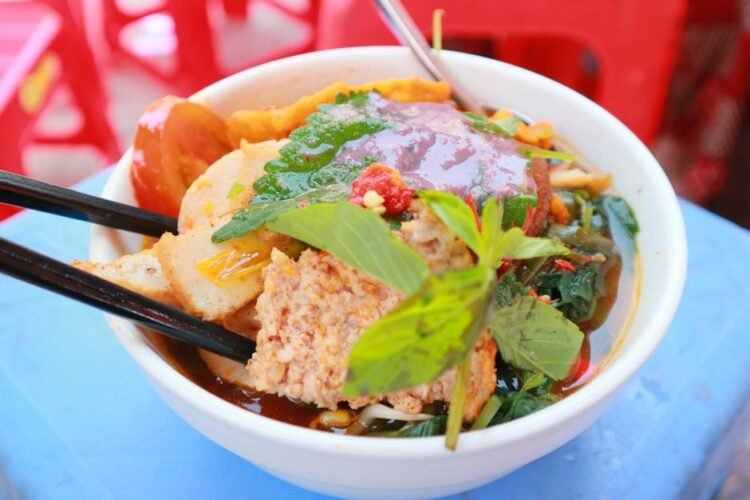 Vietnamese Crab and Tomato Rice Noodle Soup