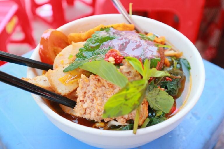 Vietnamese Crab and Tomato Rice Noodle Soup