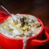 Albanian Baked Lamb and Rice with Yogurt Custard