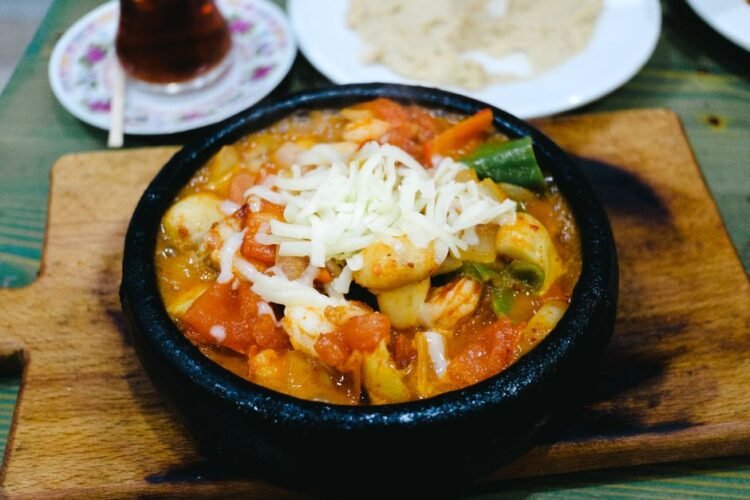 Albanian Baked Peppers with Tomatoes and Feta