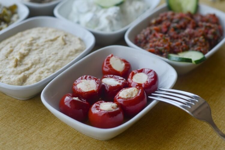 Albanian Stuffed Peppers with Fresh Curd Cheese