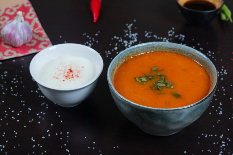 Armenian Yogurt Soup with Wheat Berries and Fresh Herbs