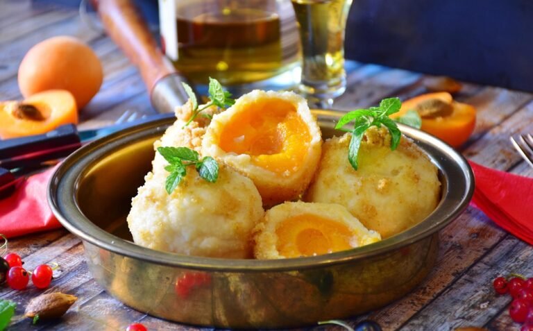 Austrian Plum Dumplings with Buttered Breadcrumbs