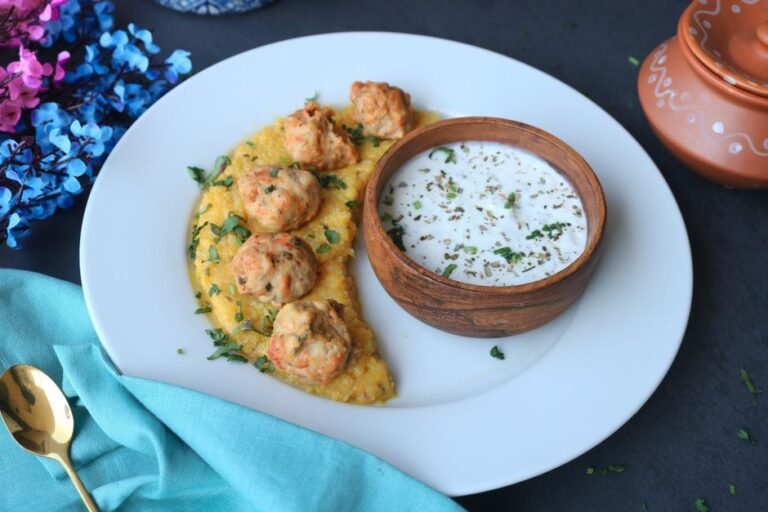 Bengali-Style Crispy Lentil Dumplings in Sweet Cardamom Yogurt