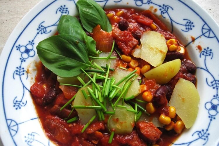 Bolivian Corn and Beef Stew with Squash and Potatoes