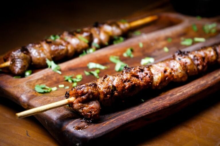 Bolivian Grilled Beef Heart Skewers