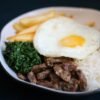 Bolivian Mounted Steak with Fried Egg, Rice, and Fried Plantains