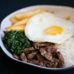 Bolivian Mounted Steak with Fried Egg, Rice, and Fried Plantains