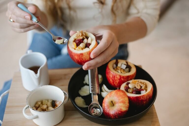 Bosnian Poached Stuffed Apples with Walnuts