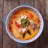 British Mulligatawny Curry Soup with Chicken and Red Lentils