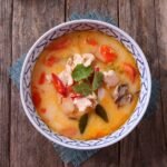 British Mulligatawny Curry Soup with Chicken and Red Lentils