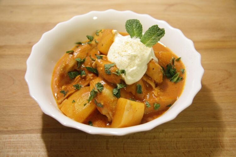 Burkina Faso Bicycle Chicken with Peanut Tomato Sauce