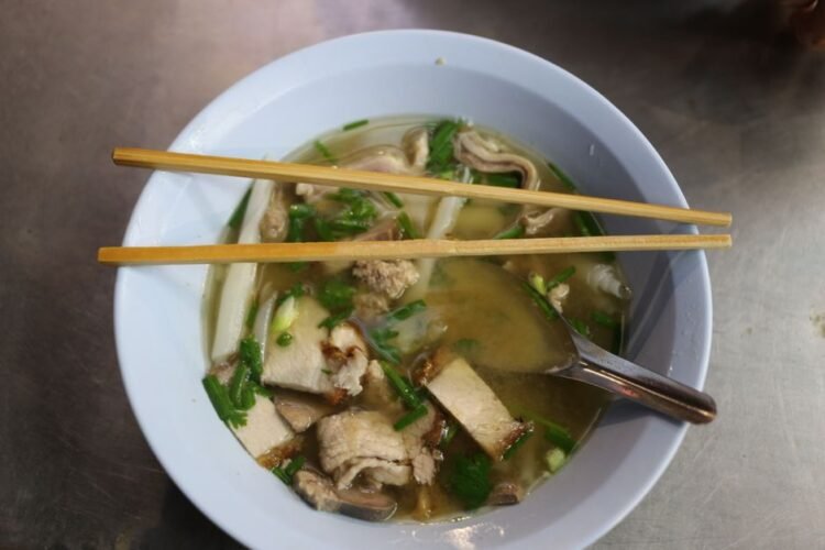 Burmese Pork and Liver Egg Noodle Soup
