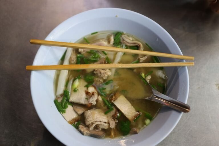 Burmese Pork and Liver Egg Noodle Soup