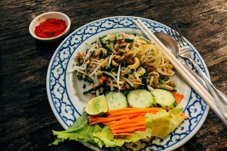 Burmese Thick Rice Noodle Salad with Chickpea Curry