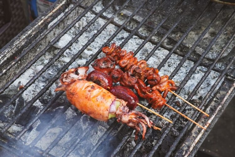 Cambodian Grilled Squid Skewers