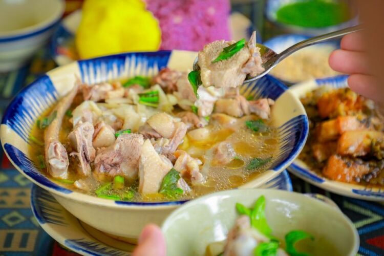 Cambodian Sour Fish Soup with Tamarind and Greens