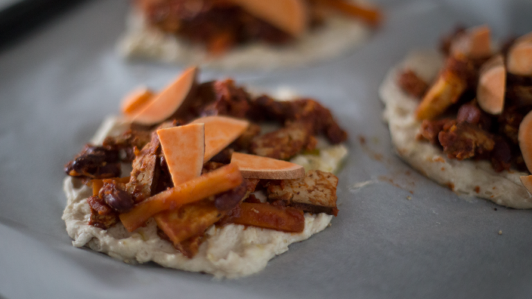 Catalan Roasted Vegetable Flatbread with Anchovies