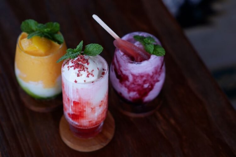 Chilean Peach and Wheat Berry Dessert Drink