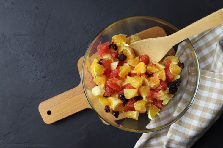 Chilean Winter Fruit Salad with Warm Cinnamon Panela Syrup