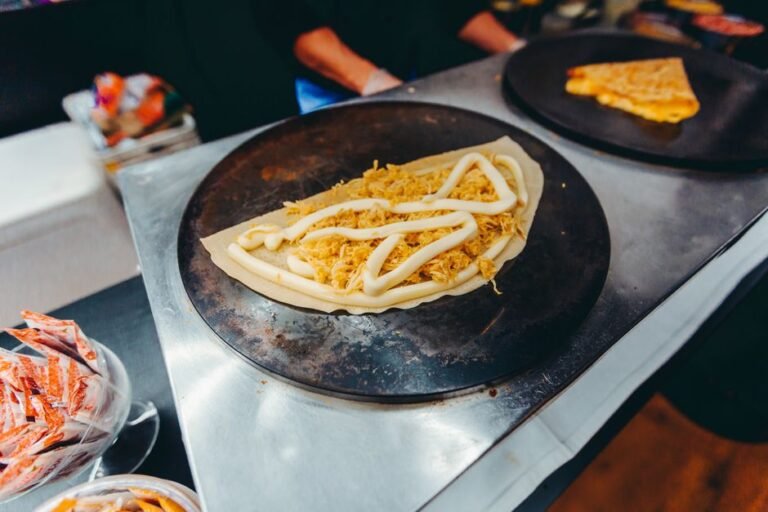 Chinese Street Savory Egg Crepe with Crispy Cracker