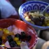 Classic Anmitsu Dessert Bowl with Agar Jelly and Sweet Red Beans