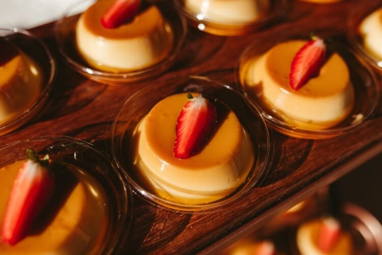 Classic British Bread and Butter Pudding with Vanilla Custard