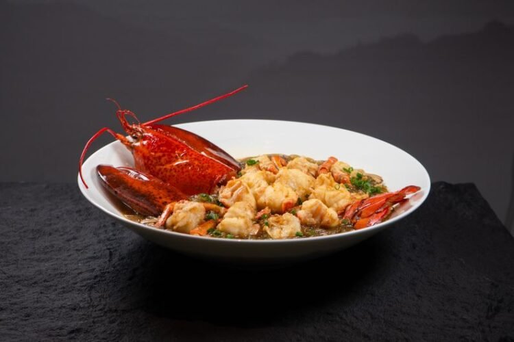Classic French Braised Lobster with Cognac and Tomato Sauce
