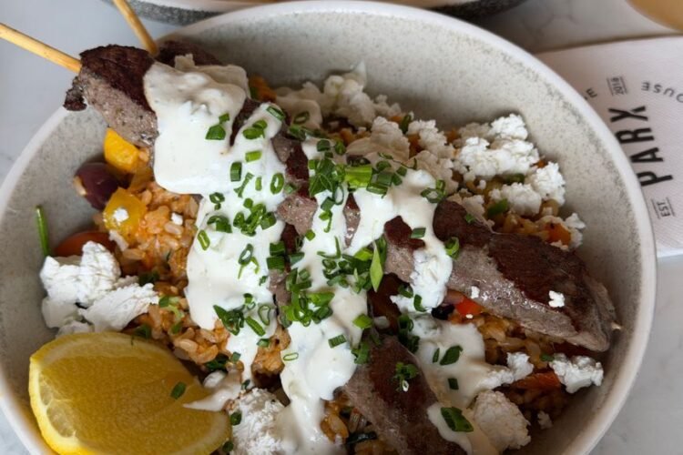 Classic Greek Spinach Rice with Lemon and Feta
