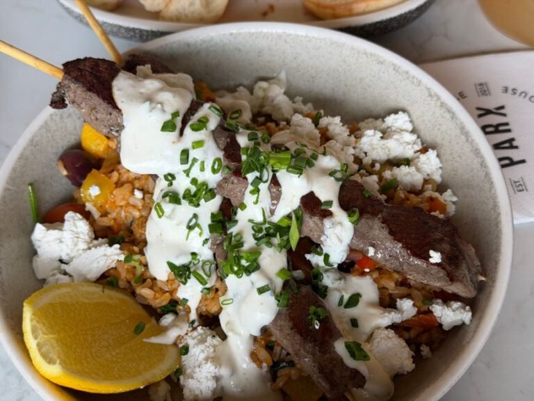 Classic Greek Spinach Rice with Lemon and Feta