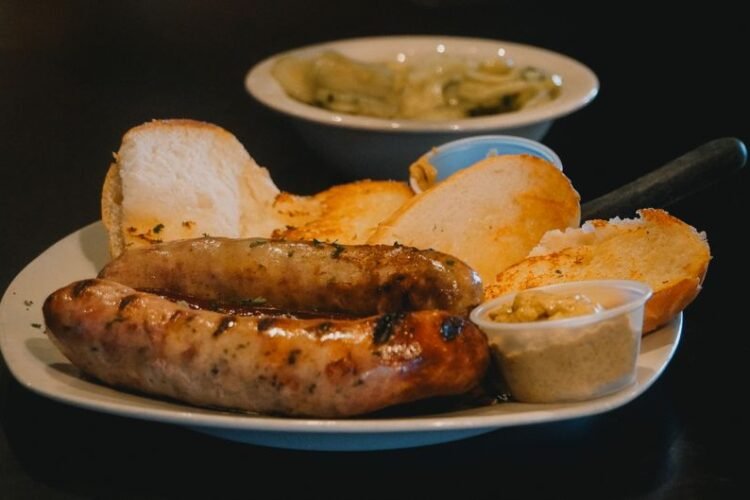 Classic Grilled French Andouillette Sausage with White Wine Mustard Sauce