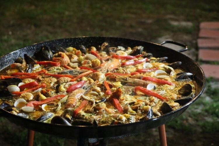 Classic Spanish Saffron Seafood Noodle Skillet