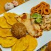 Colombian Coastal Seafood Platter with Coconut Rice
