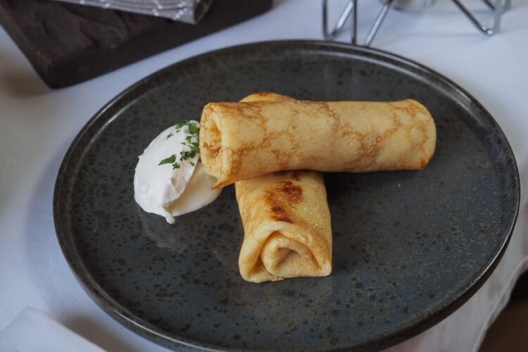 Czech-Style Crepes with Sweet Quark and Plum Jam