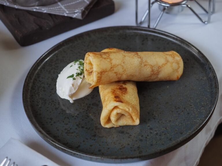 Czech-Style Crepes with Sweet Quark and Plum Jam