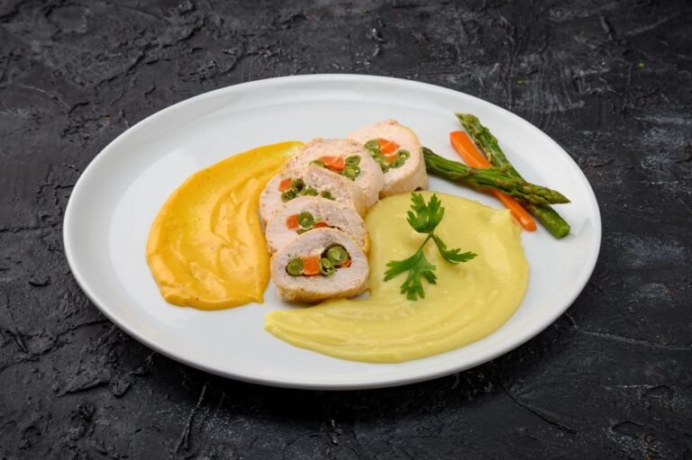 Danish Chicken with White Asparagus in Cream Sauce