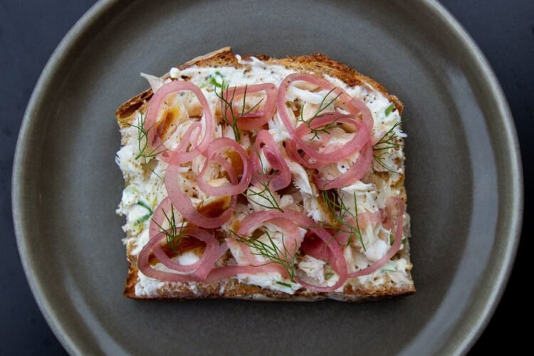 Danish Open-Faced Sandwich with Pickled Herring and Egg