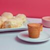 Dutch Pastry Slice with Vanilla Cream and Pink Glaze