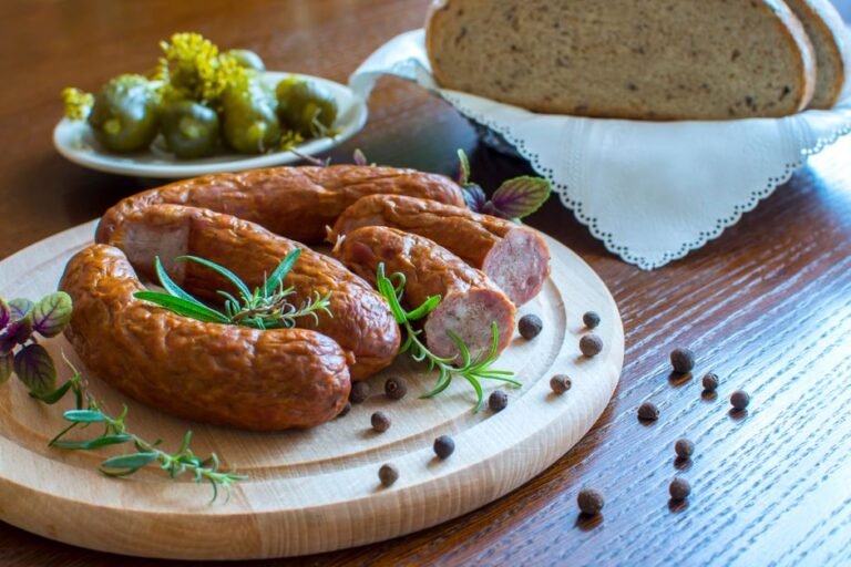 Dutch Smoked Sausage with Braised Red Cabbage and Apples