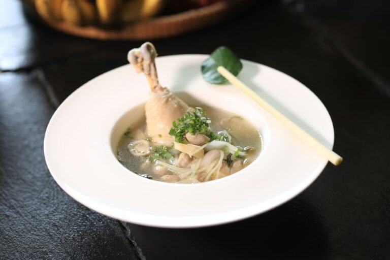 Filipino Ginger Chicken Soup with Green Papaya and Moringa