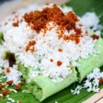 Filipino Sticky Rice Cake with Caramelized Coconut Topping