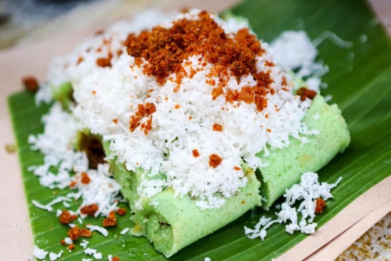 Filipino Sticky Rice Cake with Caramelized Coconut Topping