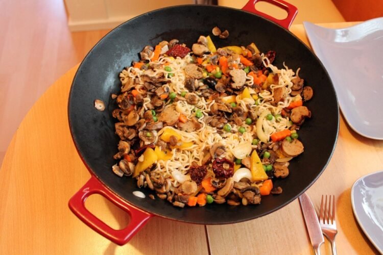 Filipino Stir-Fried Canton Noodles with Chicken and Shrimp