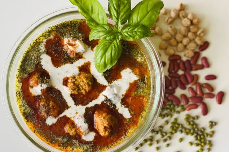 Georgian Red Bean Soup with Walnuts and Herbs
