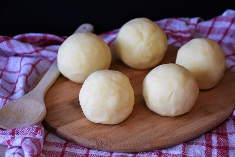 German Potato Dumplings (Kartoffelkloesse) with Brown Butter