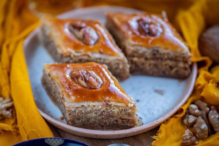 Greek Walnut Cake with Honey and Cinnamon Syrup