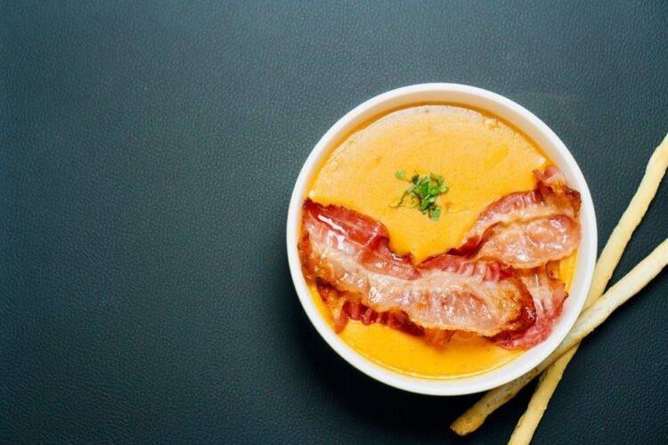 Guadalajara Beef and Bacon Soup with Tomatillo Broth