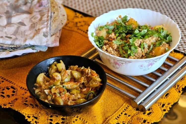 Gujarati Garlic Eggplant Curry